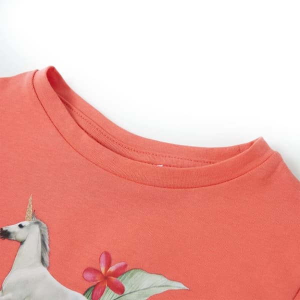 vidaXL T-shirt til børn str. 104 koralfarvet