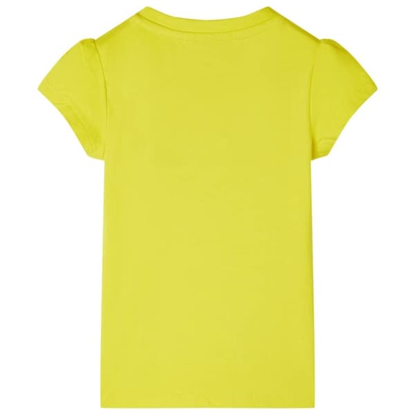 vidaXL T-shirt til børn str. 92 med flæser lysegul