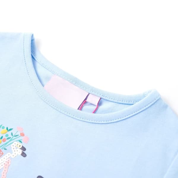 vidaXL T-shirt til børn str. 128 lyseblå