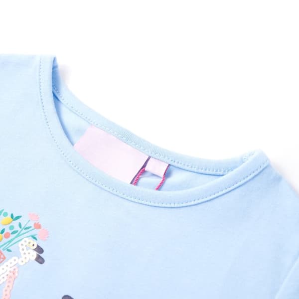 vidaXL T-shirt för barn ljusblå 92