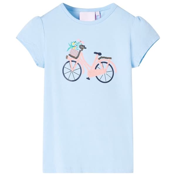 vidaXL T-shirt för barn ljusblå 92