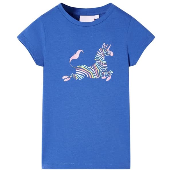 vidaXL T-shirt för barn koboltblå 128