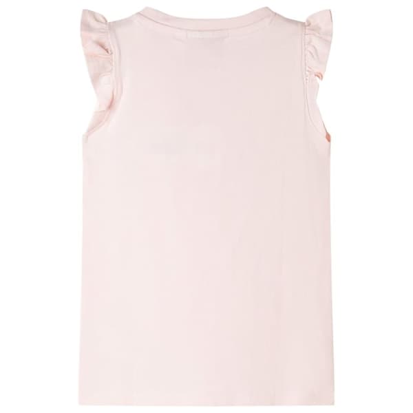 vidaXL T-shirt med volangärmar för barn mjuk rosa 92