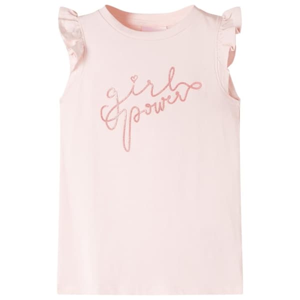 vidaXL T-shirt med volangärmar för barn mjuk rosa 92
