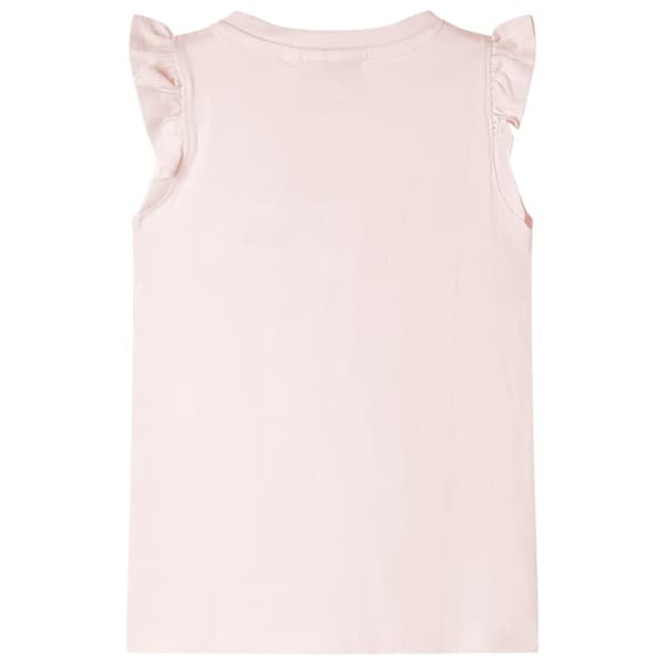 vidaXL T-shirt med volangärmar för barn mjuk rosa 140
