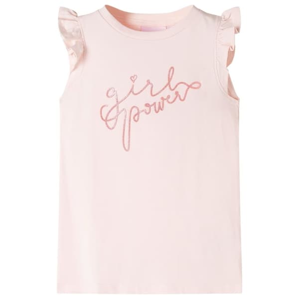 vidaXL T-shirt med volangärmar för barn mjuk rosa 140