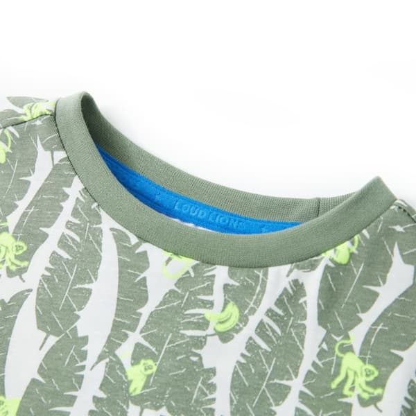vidaXL T-shirt för barn ecru och grön 116