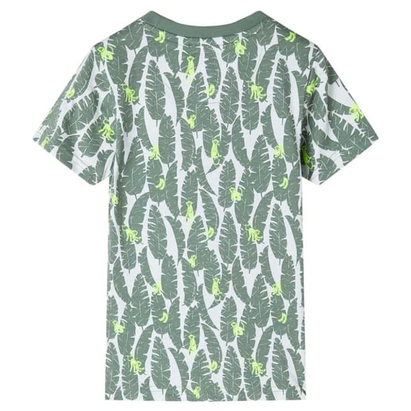 vidaXL T-shirt för barn ecru och grön 116