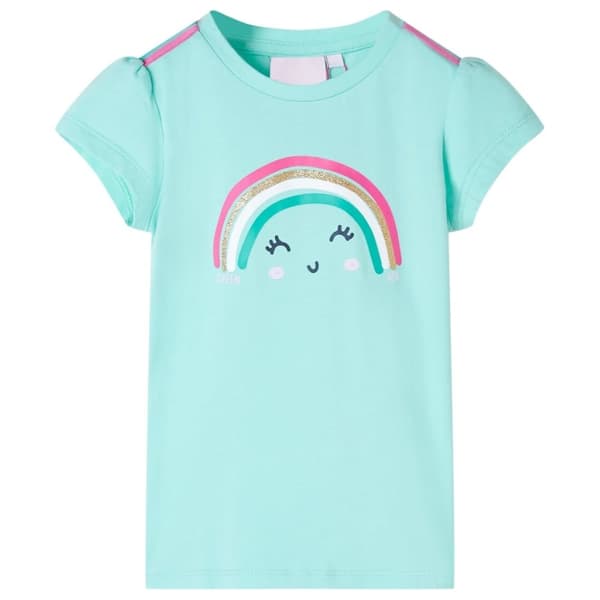 vidaXL T-shirt för barn ljus mintgrön 128