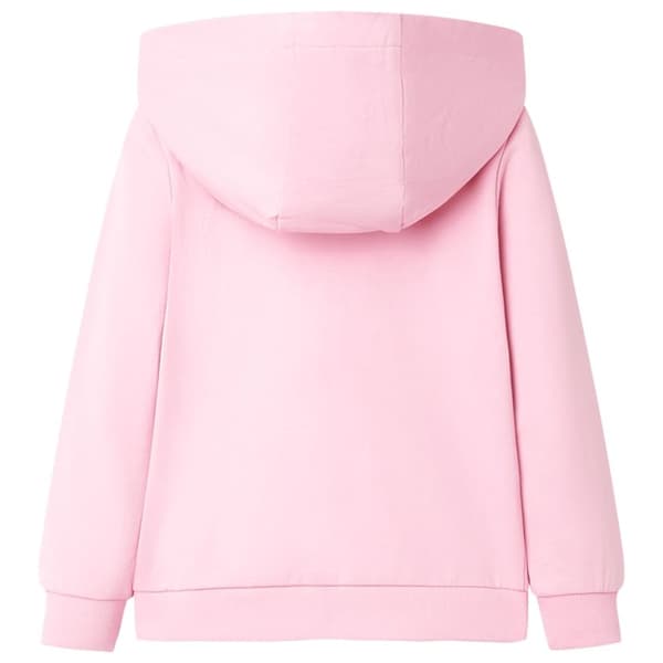 vidaXL Barntröja med huva och dragkedja ljus rosa 128