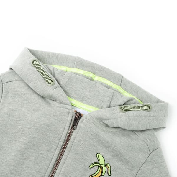 vidaXL Barnhoodie med dragkedja khaki melange 128