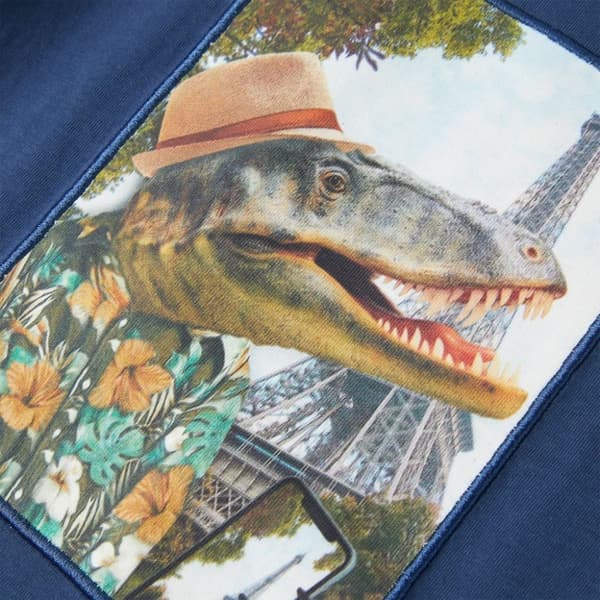 vidaXL T-shirt för barn mörkblå 128