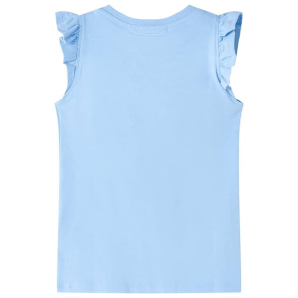 vidaXL T-shirt til børn str. 104 med flæser lyseblå