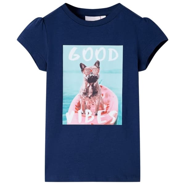 vidaXL T-shirt til børn str. 92 marineblå
