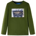 Miniatyrbillede 1 af 7: vidaXL Langærmet T-shirt til børn str. 92 mørk kakifarvet