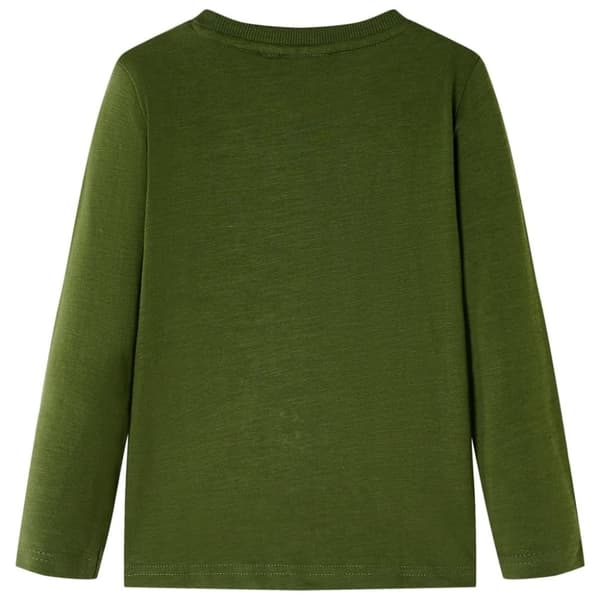 vidaXL Lasten pitkähihainen T-paita tumma khaki 104