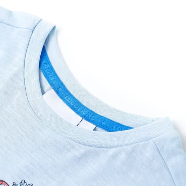 vidaXL T-shirt för barn ljusblå 128
