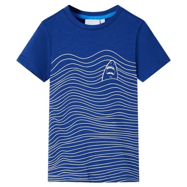 vidaXL T-shirt för barn mörkblå 116