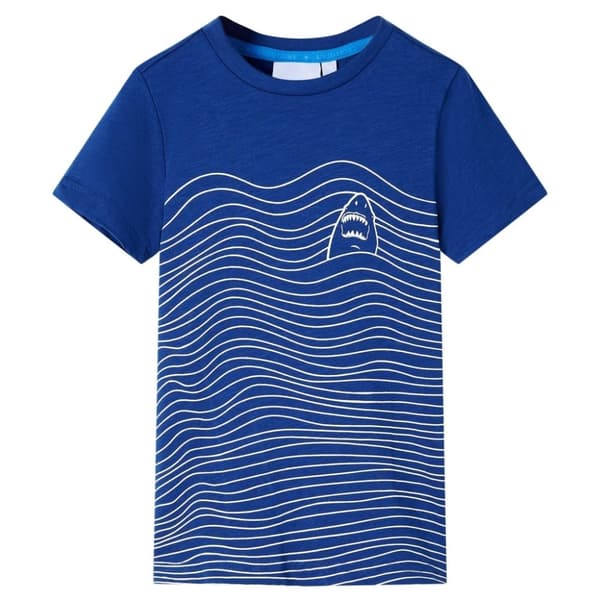 vidaXL T-shirt för barn mörkblå 128