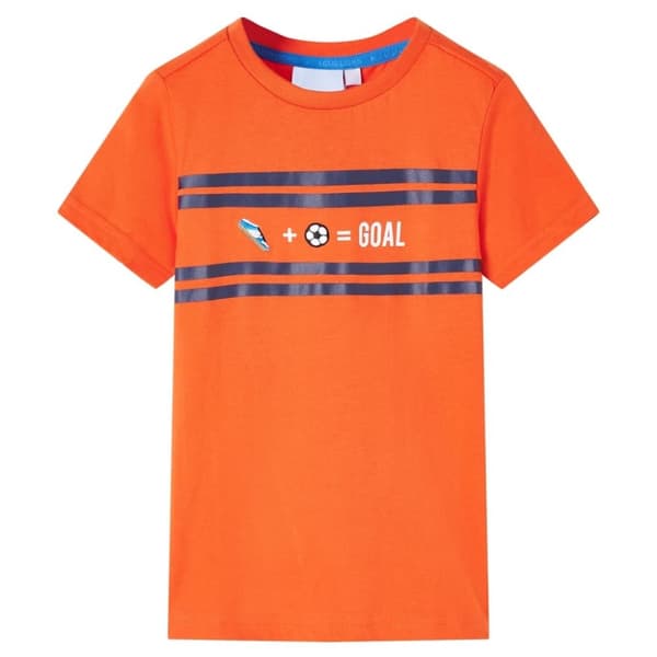 vidaXL T-shirt för barn mörk orange 140