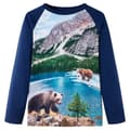 Miniatyrbild 1 av 7: vidaXL T-shirt med långa ärmar för barn marinblå 128