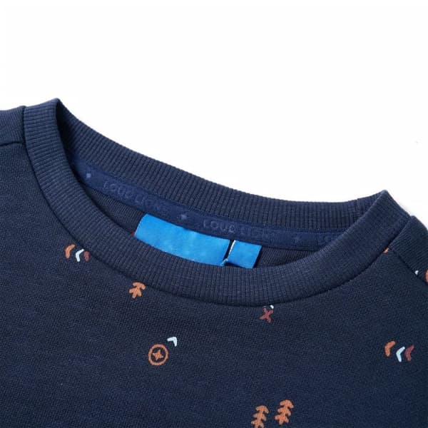vidaXL Sweatshirt til børn str. 116 mørk blåmeleret