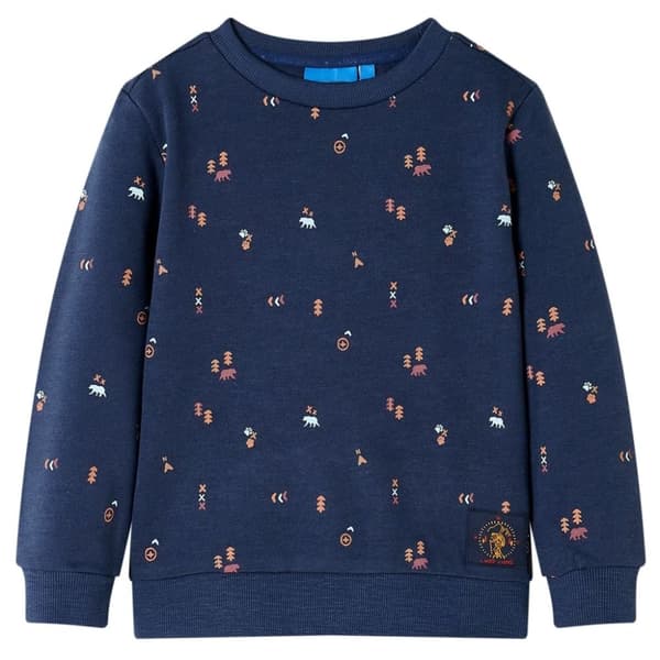 vidaXL Sweatshirt til børn str. 116 mørk blåmeleret