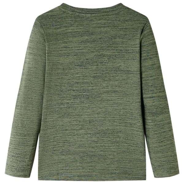 vidaXL Langærmet T-shirt til børn str. 140 kakimeleret