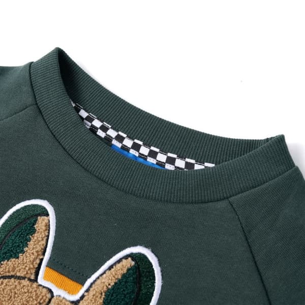 vidaXL Sweatshirt til børn str. 140 mørkegrøn