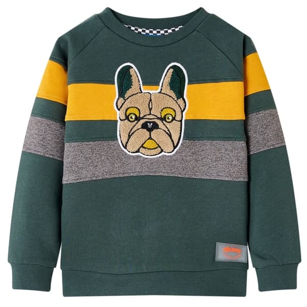 vidaXL Sweatshirt til børn str. 140 mørkegrøn