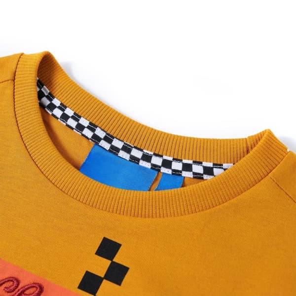 vidaXL Langærmet T-shirt til børn str. 116 okkergul