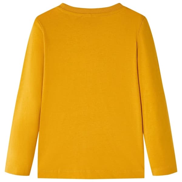 vidaXL Langærmet T-shirt til børn str. 116 okkergul