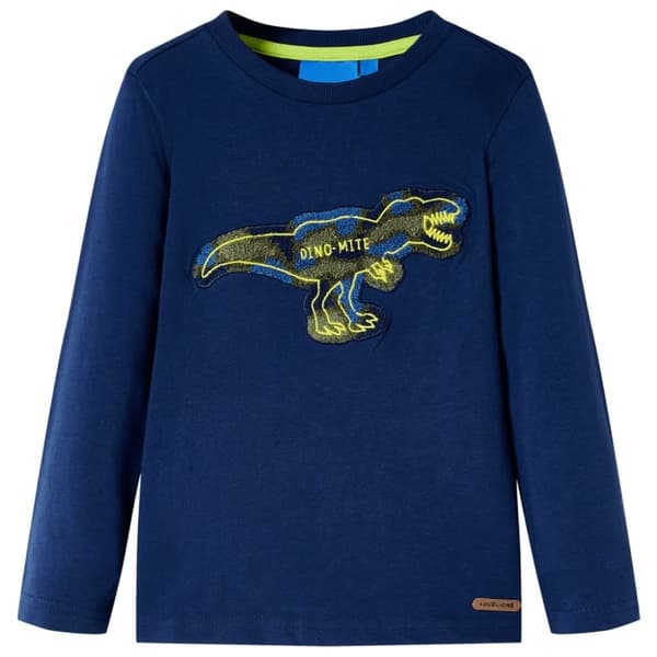 vidaXL Langærmet T-shirt til børn str. 92 marineblå