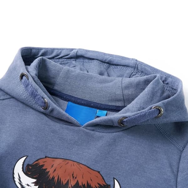 vidaXL Barnhoodie blå melange 92
