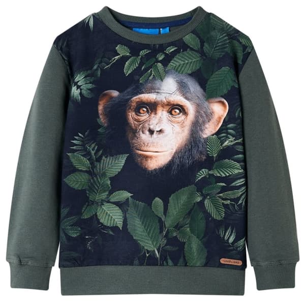 vidaXL Barntröja mörk khaki 140