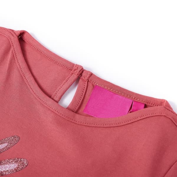 vidaXL Langærmet T-shirt til børn str. 104 gammelrosa