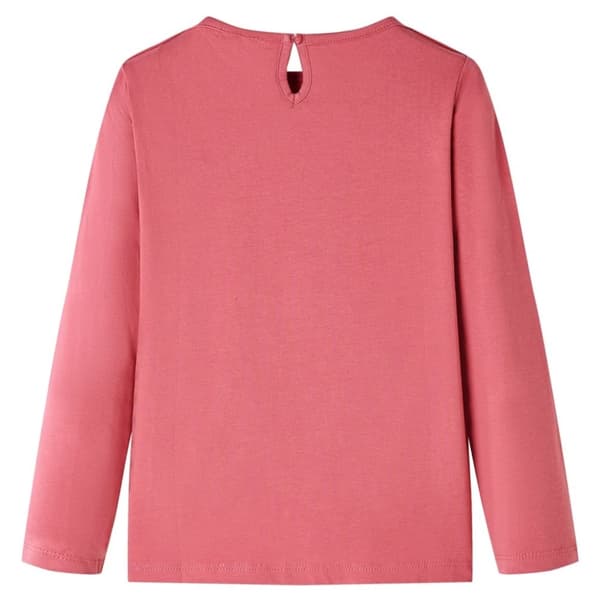 vidaXL T-shirt med långa ärmar för barn gammelrosa 128