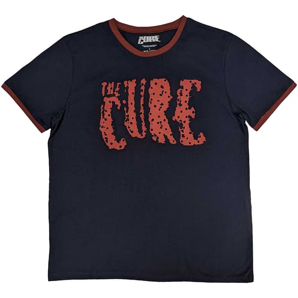 The Cure Band Logo Ringer T Shirt Navy L