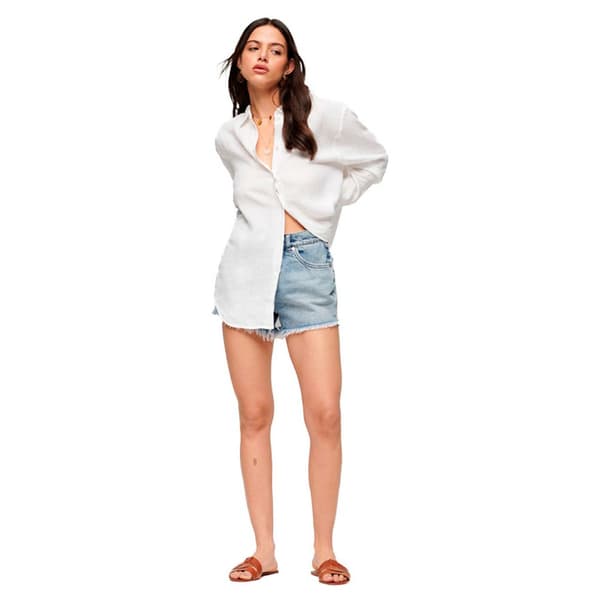 Superdry Långärmad Tröja Studios Casual Linen Beige XL Kvinna