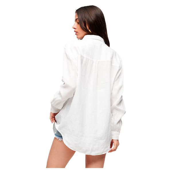 Superdry Långärmad Tröja Studios Casual Linen Beige XL Kvinna