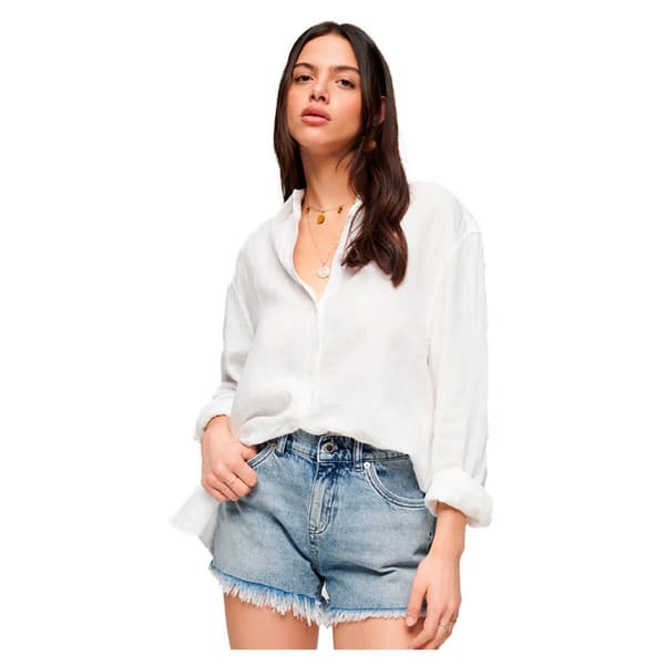 Superdry Långärmad Tröja Studios Casual Linen Beige XL Kvinna