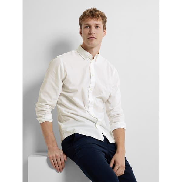 Selected Långärmad Tröja Slimrick-poplin Vit XL Man