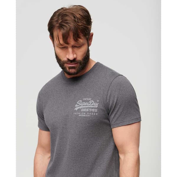 Superdry Lyhythihainen T-paita Classic Vintage Logo Heritage Harmaa L Mies