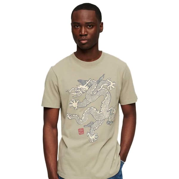 Superdry Lyhythihainen Pyöreä Kaula-aukkoinen T-paita Vintage Etd Vihreä XL Mies