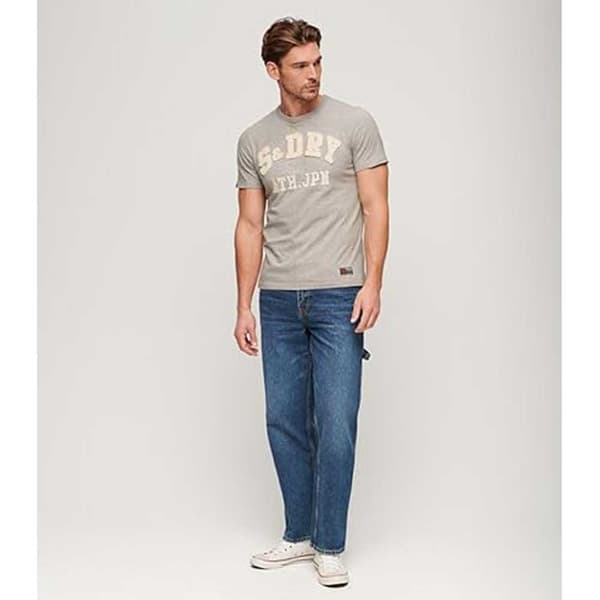 Superdry Lyhythihainen Pyöreäkauluksinen T-paita Vintage Athletic Harmaa M Mies