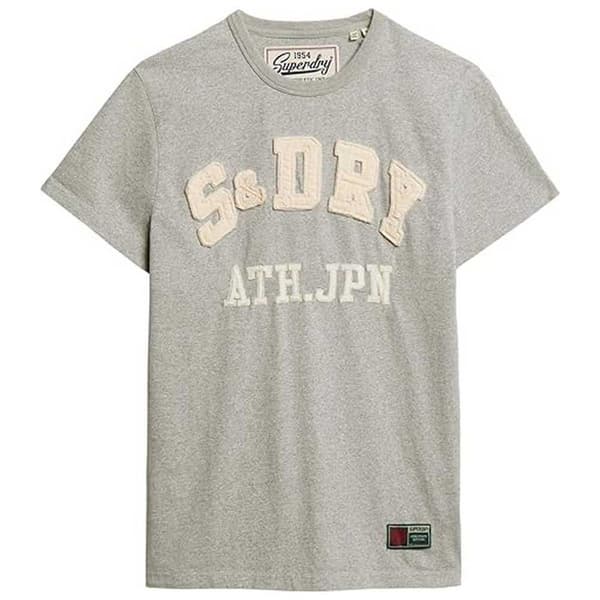 Superdry Lyhythihainen Pyöreäkauluksinen T-paita Vintage Athletic Harmaa M Mies