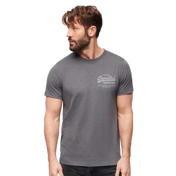 Superdry Kortärmad T-shirt Classic Vintage Logo Heritage Grå M Man