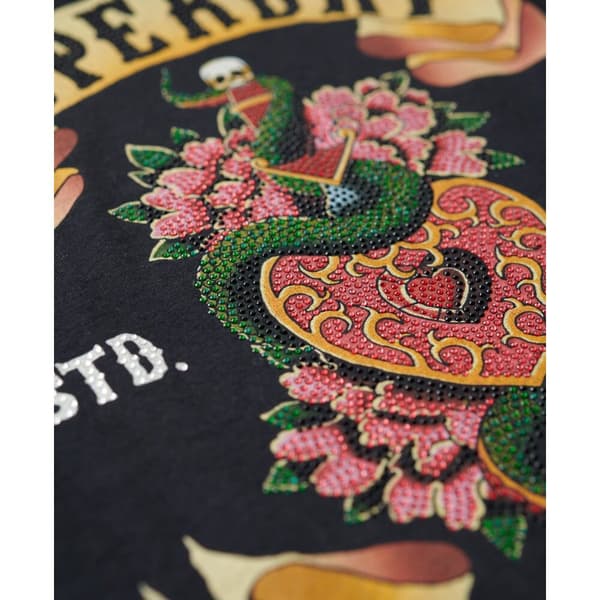 Superdry Ärmlös T-shirt Tattoo Rhinestone Tank Flerfärgad S Kvinna