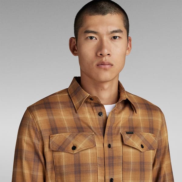G-star Lang ærmet Skjorte Marine Slim Fit Brun XL Mand