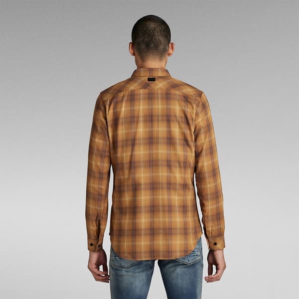 G-star Lang ærmet Skjorte Marine Slim Fit Brun XL Mand